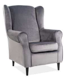 Čalouněné křeslo BARON velvet šedá/wenge Čalouněné křeslo BARON velvet šedá/wenge