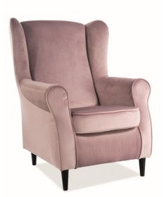 Čalouněné křeslo BARON velvet starorůžová/wenge Čalouněné křeslo BARON velvet starorůžová/wenge