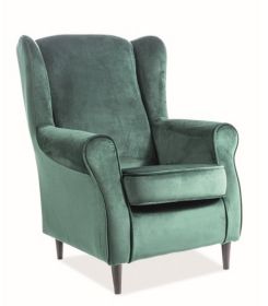 Čalouněné křeslo BARON velvet zelená/wenge Čalouněné křeslo BARON velvet zelená/wenge