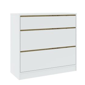 Komoda široká 3S BURELA bílá/dub artisan Komoda široká 3S BURELA bílá/dub artisan