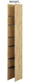 Regál 27 cm REBECCA dub artisan/černá Regál 27 cm REBECCA dub artisan/černá
