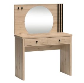 Toaletní stolek 2S se zrcadlem BARBUS dub artisan/černá Toaletní stolek 2S se zrcadlem BARBUS dub artisan/černá