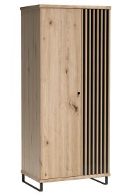 Šatní skříň na nohách 2D BARBUS dub artisan/černá Šatní skříň na nohách 2D BARBUS dub artisan/černá