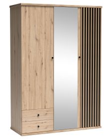 Šatní skříň se zrcadlem 150 BARBUS dub artisan/černá Šatní skříň se zrcadlem 150 BARBUS dub artisan/černá