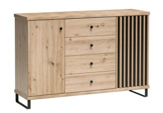 Komoda na nohách 2D4S BARBUS dub artisan/černá Komoda na nohách 2D4S BARBUS dub artisan/černá