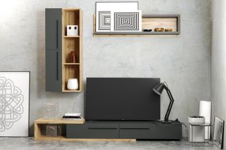 Obývací sestava OVIDEO barva černá/dub artisan Obývací sestava OVIDEO barva černá/dub artisan