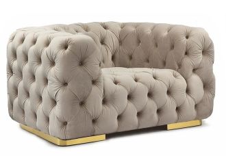 Čalouněné křeslo CHASS 1 VELVET béžová/zlatá Čalouněné křeslo CHASS 1 VELVET béžová/zlatá