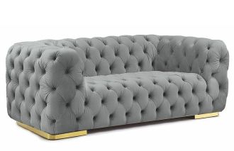 Čalouněné dvojkřeslo CHASS 2 VELVET šedá/zlatá Čalouněné dvojkřeslo CHASS 2 VELVET šedá/zlatá