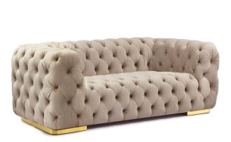 Čalouněné dvojkřeslo CHASS 2 VELVET béžová/zlatá Čalouněné dvojkřeslo CHASS 2 VELVET béžová/zlatá