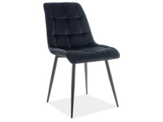 CHIC jídelní židle, černý velvet 99/černá
