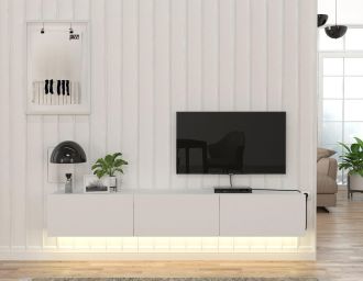 Televizní stolek s LED osvětlením DEKARA bílá Televizní stolek s LED osvětlením DEKARA bílá
