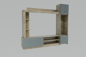 DELUXE obývací sestava, dub Craft šedý/činčila grey DELUXE obývací sestava, dub Craft šedý/činčila grey