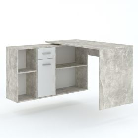 Pracovní stůl rozkládací MURET beton/bílá Pracovní stůl rozkládací MURET beton/bílá