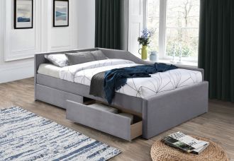 Postel ELIAS velvet 120x200 šedá Postel ELIAS velvet 120x200 šedá