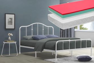 Postel ELSA 1800x200 bílá + 2 ks matrace LITERA 90x200 cm Postel ELSA 1800x200 bílá + 2 ks matrace LITERA 90x200 cm