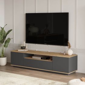 NARVA TV skříňka, barva šedá + borovice NARVA TV skříňka, barva šedá + borovice