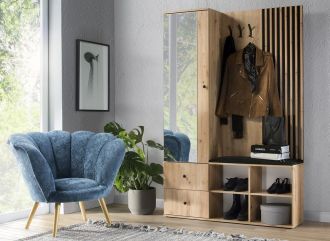 Předsíňová sestava BARBUS dub artisan/černá Předsíňová sestava BARBUS dub artisan/černá