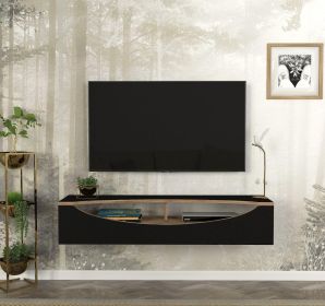ZUGI závěsný TV stolek, černá/borovice Atlantik ZUGI závěsný TV stolek, černá/borovice Atlantik