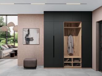 LINE ELEGANT D vysoká předsíňová stěna, antracit / dub Apalačský LINE ELEGANT D vysoká předsíňová stěna, antracit / dub Apalačský