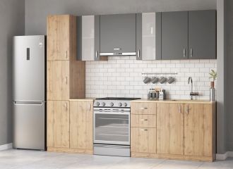 Kuchyně BERHIL 260 antracit/dub apalačský Kuchyně BERHIL 260 antracit/dub apalačský