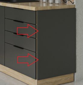 Capri PAN820550, kuchyňská blendaboční panel š.55, dub Craft šedý Capri PAN820550, kuchyňská blendaboční panel š.55, dub Craft šedý