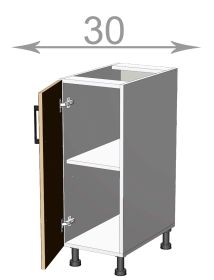 dolní skříňka š.30, v.82, Kaiser L3082, bílá/krémová lesk dolní skříňka š.30, v.82, Kaiser L3082, bílá/krémová lesk