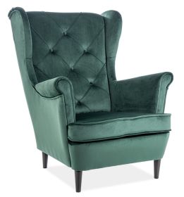 Čalouněné křeslo LADY velvet zelená/wenge Čalouněné křeslo LADY velvet zelená/wenge