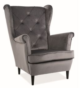 Čalouněné křeslo LADY velvet šedá/wenge Čalouněné křeslo LADY velvet šedá/wenge