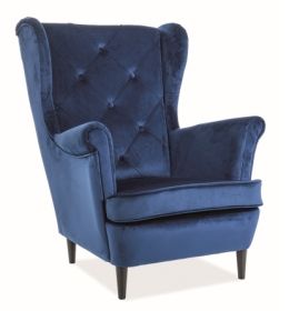 Čalouněné křeslo LADY velvet modrá/wenge Čalouněné křeslo LADY velvet modrá/wenge