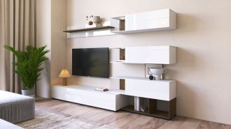 FINT obývací sestava, mořské vintage dřevo/bílá FINT obývací sestava, mořské vintage dřevo/bílá