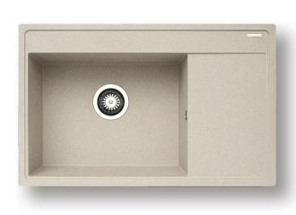 Pyragranitový dřez CAMEA 1B 1D LH (79x50) beige Pyragranitový dřez CAMEA 1B 1D LH (79x50) beige