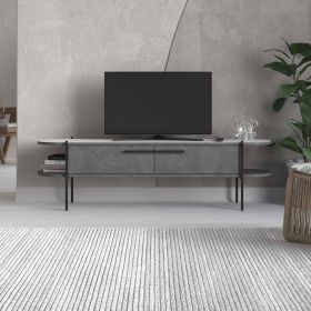 OCEANUS, TV stolek, retro šedá / bílý OCEANUS, TV stolek, retro šedá / bílý