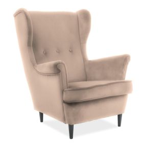 Čalouněné křeslo LORD VELVET béžová/wenge Čalouněné křeslo LORD VELVET béžová/wenge