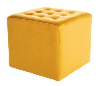 Taburet LORI velvet žlutá curry Taburet LORI velvet žlutá curry