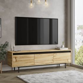 PORR TV skříňka, barva dub Left + černá PORR TV skříňka, barva dub Left + černá