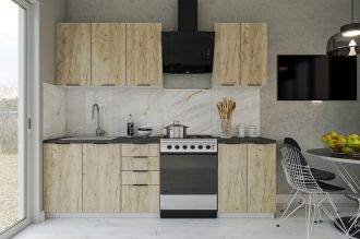 Kuchyňská linka 180 REMUS grey craft oak Kuchyňská linka 180 REMUS grey craft oak