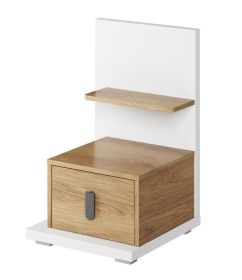 Noční stolek levý SOMAS 08L 1S bílá/ořech natural Noční stolek levý SOMAS 08L 1S bílá/ořech natural