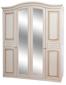 AJAX šatní skříň 4D, bílé dřevo/patina AJAX šatní skříň 4D, bílé dřevo/patina