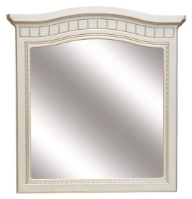 AJAX nástěnné zrcadlo, bílé dřevo/patina AJAX nástěnné zrcadlo, bílé dřevo/patina