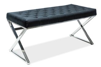 Čalouněná lavice ONYX černá/stříbrná Čalouněná lavice ONYX černá/stříbrná