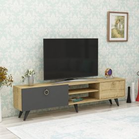 VATERA TV stolek na nožičkách, dub / antracit VATERA TV stolek na nožičkách, dub / antracit