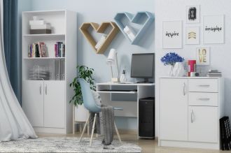 Sestava COMBINO (regál, PC stůl,komoda) bílá Sestava COMBINO (regál, PC stůl,komoda) bílá