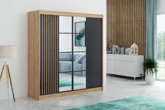 Šatní skříň PESSO 203 dub kraft/černá Šatní skříň PESSO 203 dub kraft/černá