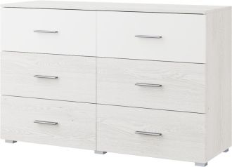 ESTEVAN komoda 6 zásuvek, bílá/light artwood ESTEVAN komoda 6 zásuvek, bílá/light artwood