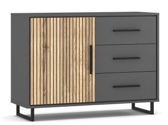 Komoda SALEMI 1D3S šedá/dub přírodní Komoda SALEMI 1D3S šedá/dub přírodní