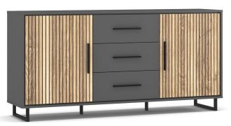 Komoda SALEMI 2D3S šedá/dub přírodní Komoda SALEMI 2D3S šedá/dub přírodní