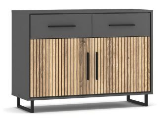 Komoda SALEMI 2D2S šedá/dub přírodní Komoda SALEMI 2D2S šedá/dub přírodní