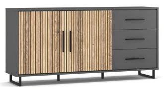 Komoda SALEMI 2D3S pravá šedá/dub přírodní Komoda SALEMI 2D3S pravá šedá/dub přírodní