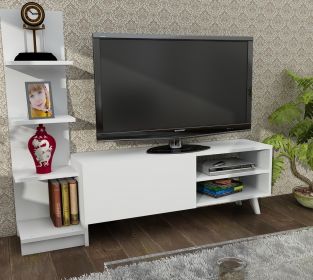 Televizní stolek s regálem HINIS bílá Televizní stolek s regálem HINIS bílá