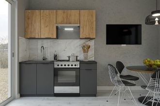 Kuchyňská linka KARI 180 II zlatý dub kraft/grafit Kuchyňská linka KARI 180 II zlatý dub kraft/grafit